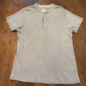 Rag and Bone Shirt Mens Medium Beige Henley Tee Short Sleeve Casual 100% Cotton